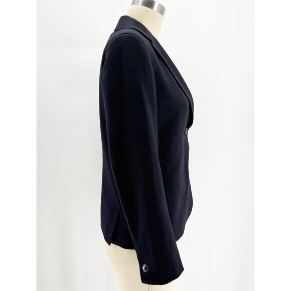 WEEKEND MaxMara Wool Navy Blue 2-button Fitted Blazer 6 - Picture 2 of 11